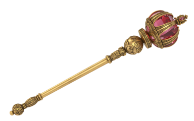 Ornate scepter isolated on transparent background
