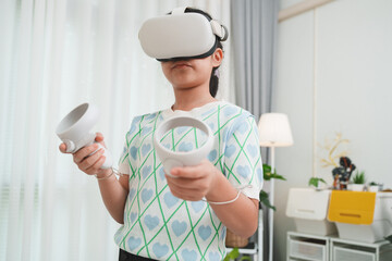 VR for edutainment. Child learning through interactive gaming and simulation.