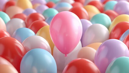 Colorful balloons, pastel tones