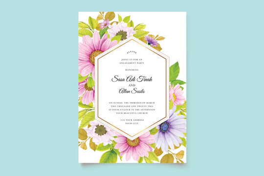 elegant floral wedding card set