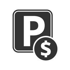 Parking sign icon isolated on transparent background