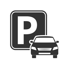 Parking sign icon isolated on transparent background