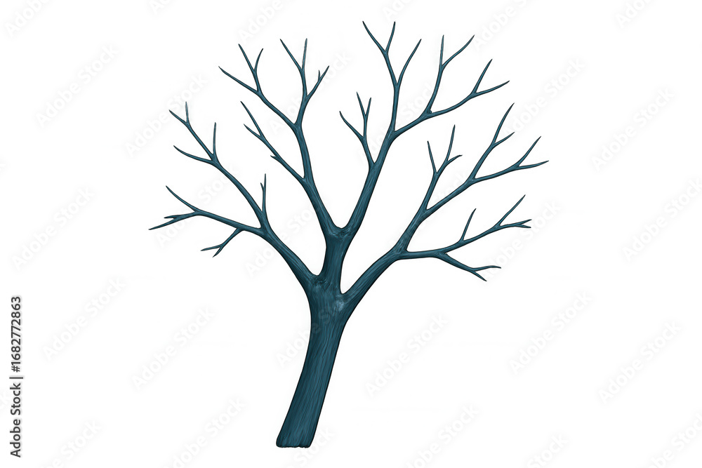 Poster 3d rendering of a stylized bare tree, perfect for adding a touch of nature to any project with its t