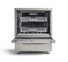 Stainless steel dishwashing machine with two trays