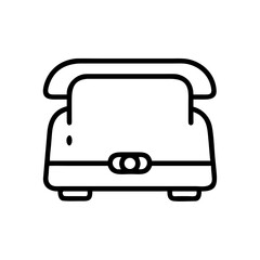 Obraz premium Illustration of a toaster with a simple design and thick black outline on a white background image view