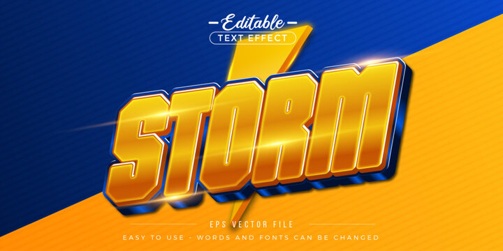 Storm strong editable text effect style.