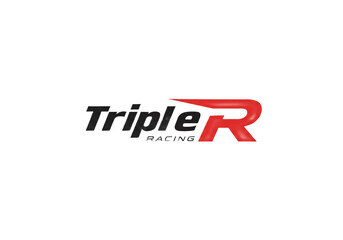 Fototapeta premium Dynamic Triple R Racing logo design captures speed and competition with bold lettering.