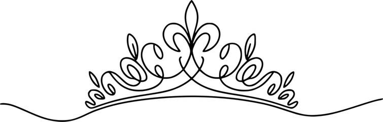 Elegant black tiara with decorative swirls crown regal © Mehedy