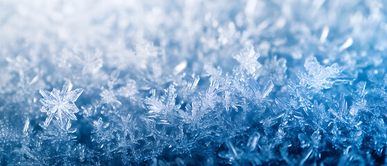 Obraz premium Abstract pattern of frozen ice crystals and snowflake