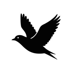 Obraz premium Vector art of silhouette of a bird in flight, symbolizing freedom and soaring high