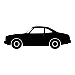 Vector art of black muscle car side view, a classic vehicle for speed and performance design