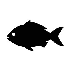 Vector art of black fish silhouette, ideal for logo or icon design with a clean and modern style