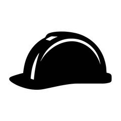 Vector art of side view of a black construction helmet, a symbol of safety