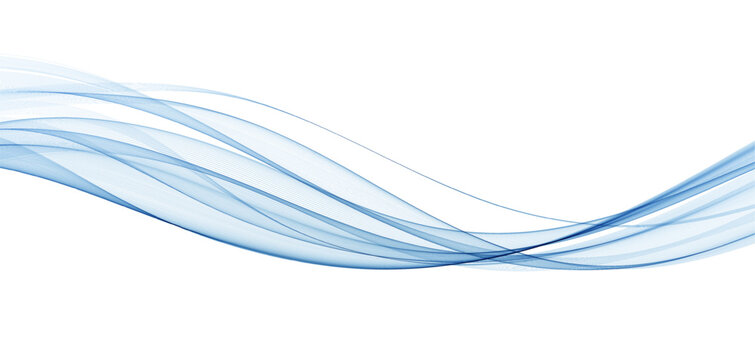 Abstract Blue Transparent Wave . Vector Abstract Smoke wave background.