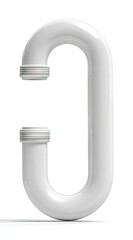 Fototapeta premium White plastic U-bend plumbing pipe, split