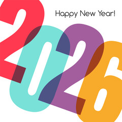 Happy new year 2026 greeting card design
