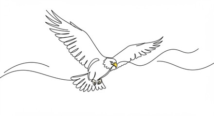 Obraz premium Elegant eagle drawing in flight