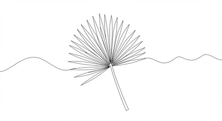 Minimalist line art dandelion