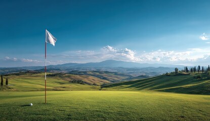 Fototapeta premium Golf course panorama in Tuscany