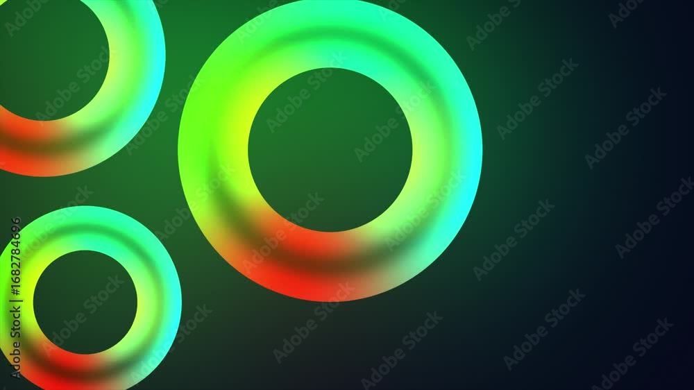 Poster vibrant abstract rings with a radiant gradient glow creating a dynamic and modern digital art backgr