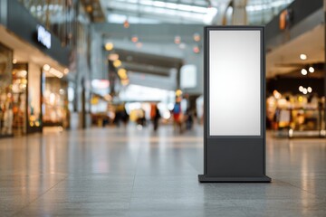 Blank digital display in a shopping mall