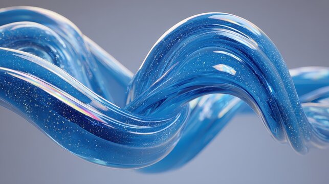 Abstract Blue Liquid Swirling Wave Design