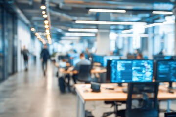Blurred interior of a modern office space