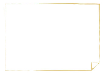 黄色い折り返し付きシンプル枠デザイン