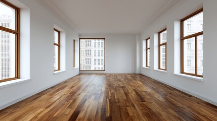 Fototapeta premium empty room with wooden floor