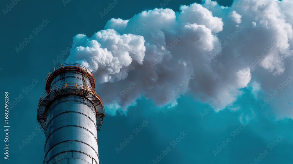Poster smart eco factory utilizes advanced sensor technology to minimize emissions and enhance efficiency w