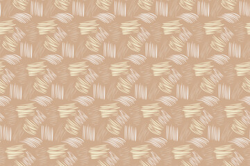 Fototapeta premium Seamless vector abstract pattern with hand drawn beige and cream sketch lines on a light brown background. Minimal, modern, and stylish design for textiles, decor, and wrapping