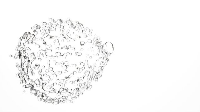 Water splash drop liquid collider on white bg super slow motion 1000 FPS 4k