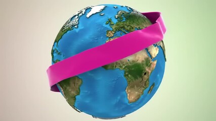 Earth ribbon graphic design - Powered by Adobe