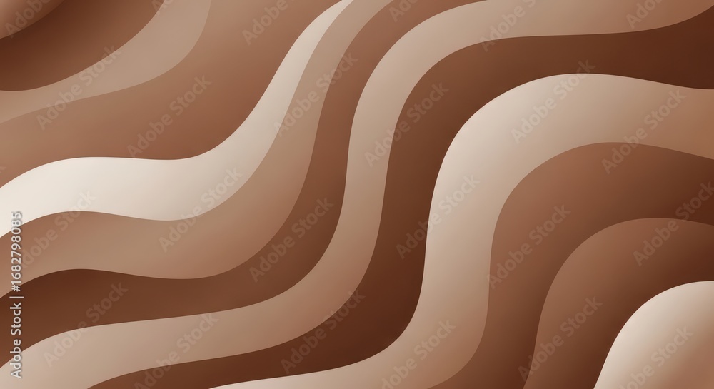 Poster subtle brown wavy layers with smooth gradients background visual art