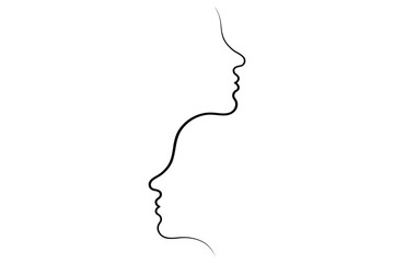 One line drawing of woman face minimalist art simple female portrait continuous line illustration