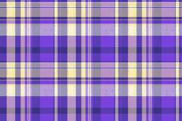 Delicate texture fabric plaid, invitation background vector seamless. Canadian pattern textile check tartan in violet and indigo colors.