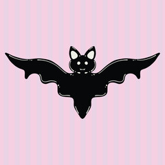 Clipart hand drawn bat for Halloween decoration. cute hand drawn design for print, coloring, wallpaper.
