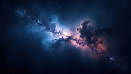 Vibrant nebula in deep space with cosmic dust and stars
