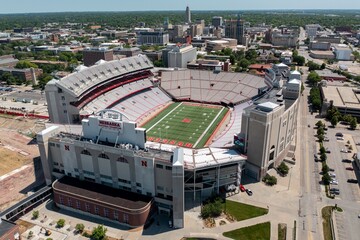 Aerial View of Memorial Stadium in Lincoln, Nebraska