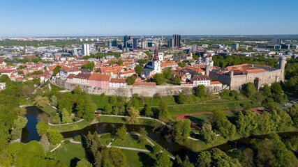 Toompea Hill and Park with Tallinn, Estonia Skyline