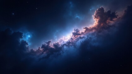 Vibrant nebula with glowing stars and cosmic dust in deep space