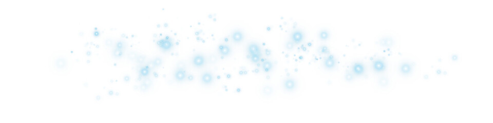 Magical Blue Light Dust Particles Effect on Transparent Background