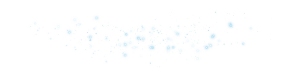 Magical Blue Light Dust Particles Effect on Transparent Background