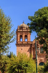 Naklejka premium Historic church tower in Santa Cruz, Bolivia.