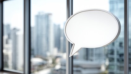 Blank speech bubble over city view (1)