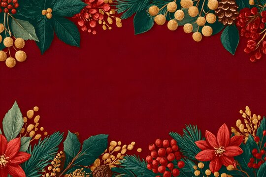 Christmas template radiates joyful festive spirit with vibrant design and inviting text space.