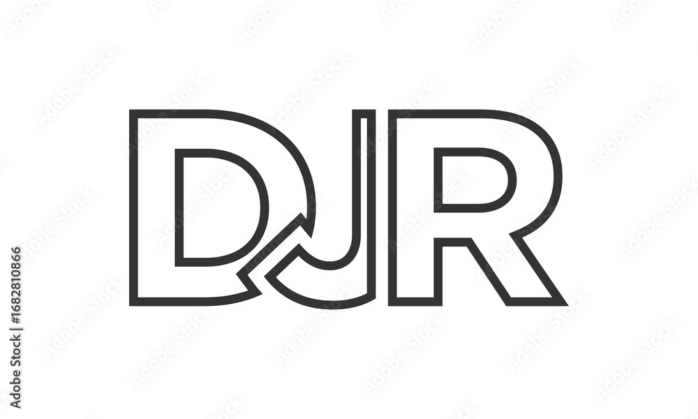 Poster djr logo design template with strong and modern bold text. initial based vector logotype featuring s