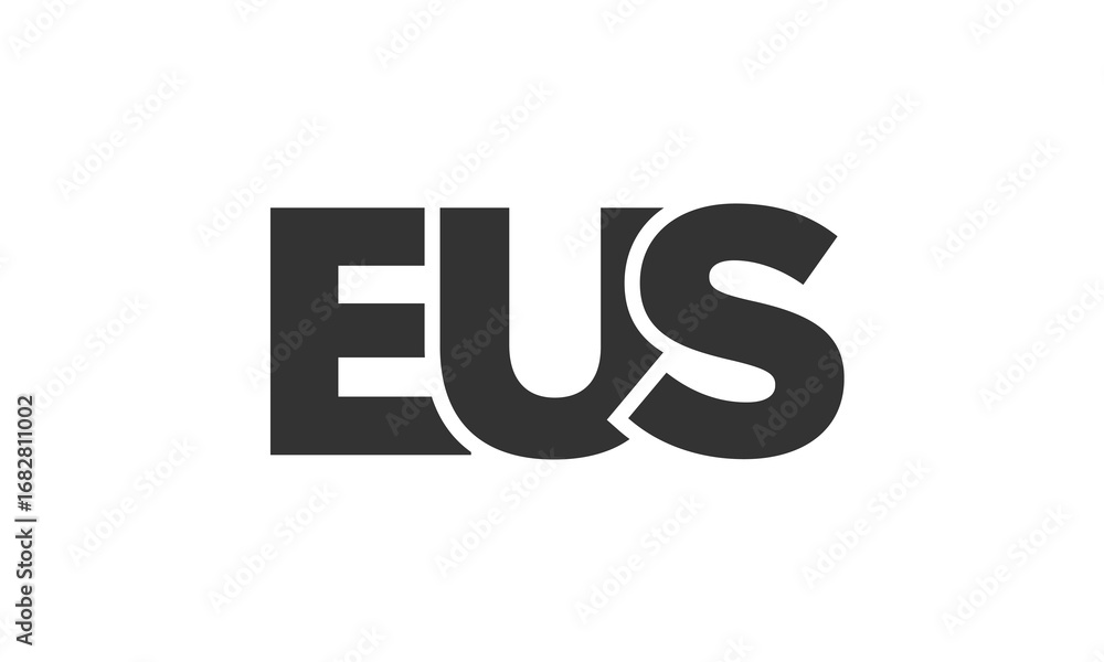 Poster eus logo design template with strong and modern bold text. initial based vector logotype featuring s