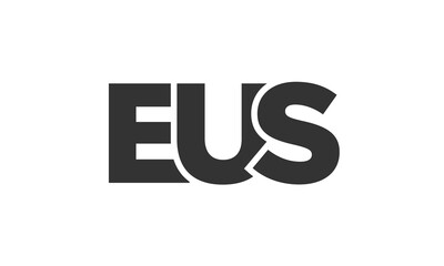 EUS logo design template with strong and modern bold text. Initial based vector logotype featuring simple and minimal typography. Trendy company identity.