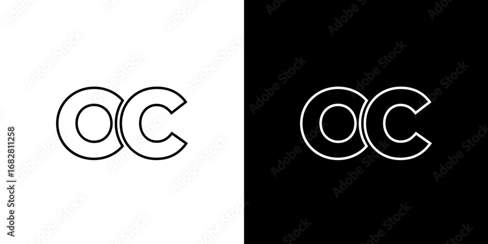 Poster letter o and c, oc logo design template. minimal monogram initial based logotype.